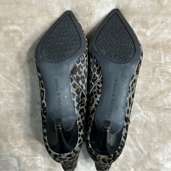 Preston & York Delores Gray Blue Leopard Print Ankle Boots Size 7.5 - Picture 9 of 14